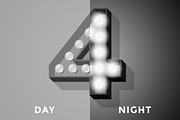 Retro Light Bulb Numerals, an Object Graphic by Ben Buysse (Thumbnail 2 of 5)