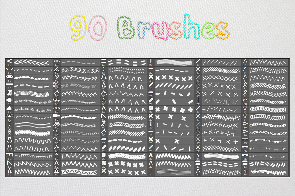 Embroidery Set for Photoshop, a Brush Add-On by ArtPlanet (Photo 3 of 4)