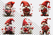 Valentine's Gnome with Flowers Clip, an Illustration by SVGArt (Thumbnail 4 of 8)