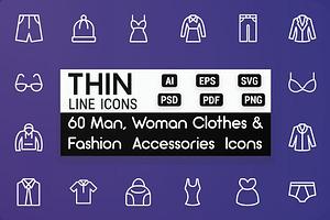 Clothes & Fashion Accessories Icons