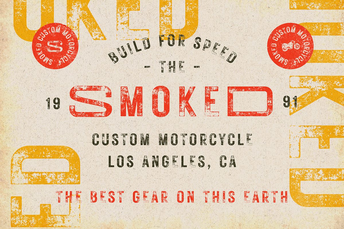 Rustic Printed - Vintage Font, a Sans Serif Font by Edignwn Type (Photo 3 of 8)