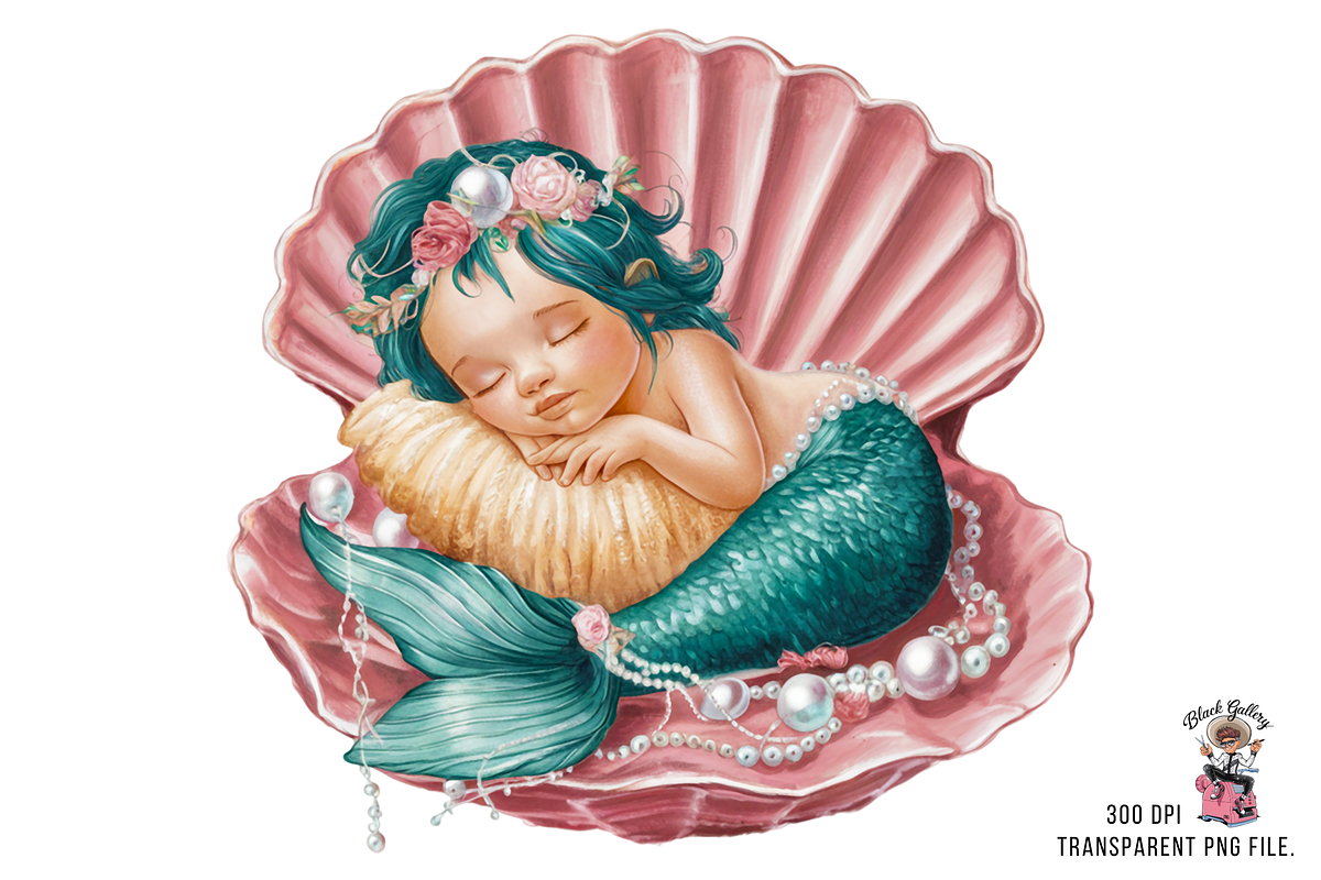 Mermaid PNG, Sea Shell PNG Bundle, a Graphic by Clipart Bloom (Photo 10 of 14)