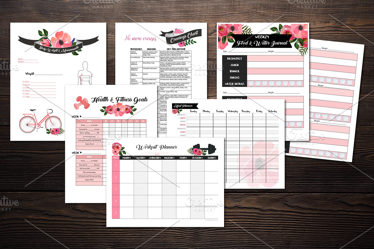 2021 Fitness & Health Planner, a Stationery Template by Genesis Printables (Photo 2 of 2)