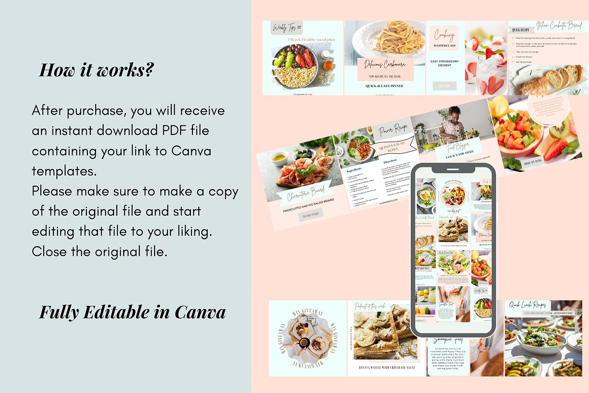 Food Instagram Template Bundle, a Social Media Template by Deepa Template Studio (Photo 11 of 17)