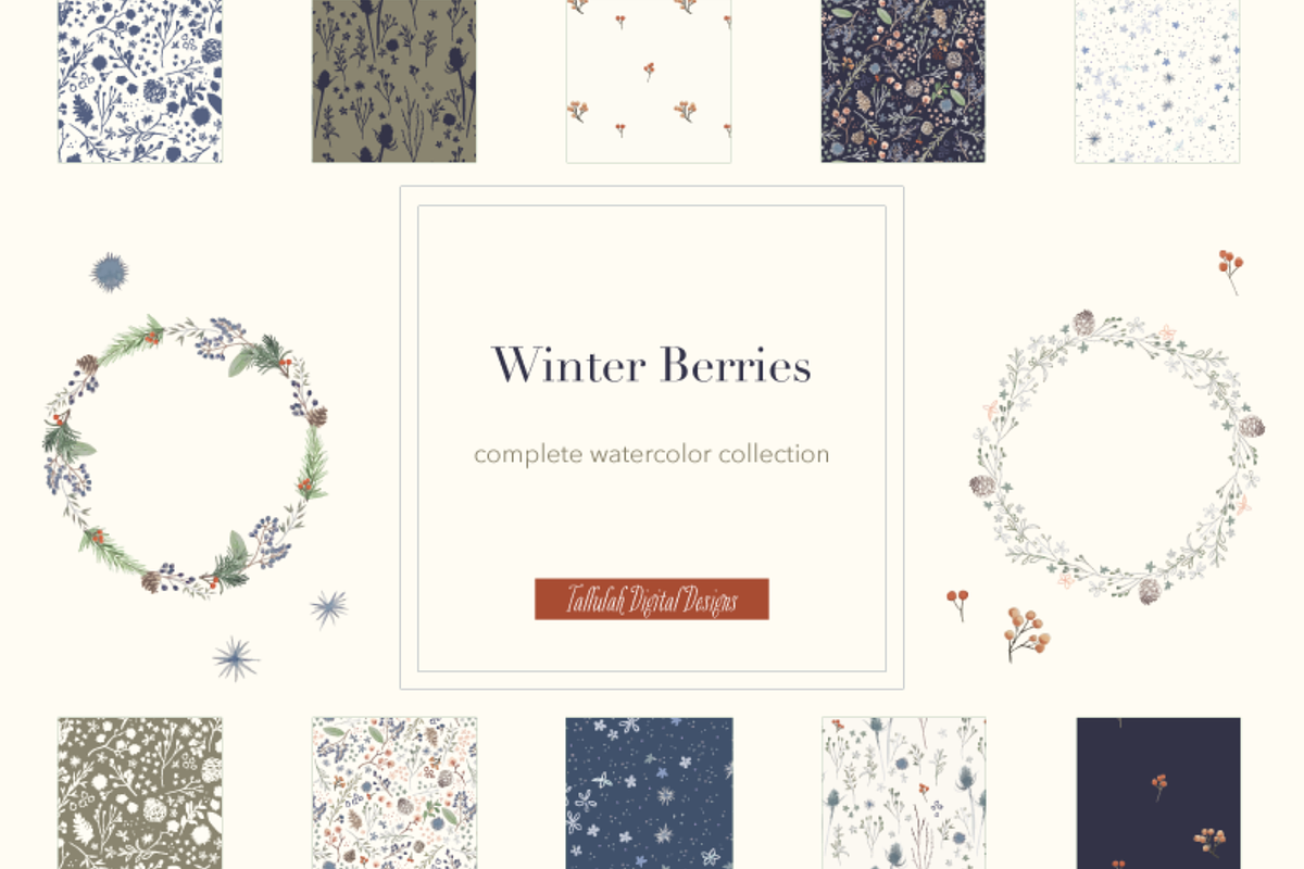 Winter Berries Full Collection, an Illustration by Tallulah Digital Designs (Photo 1 of 7)