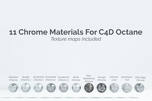11 Chrome Materials for C4D Octane