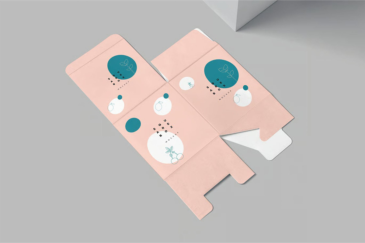 Unfolded Square Box Mockups, a Packaging Mockup by megostudi0 (Photo 4 of 6)