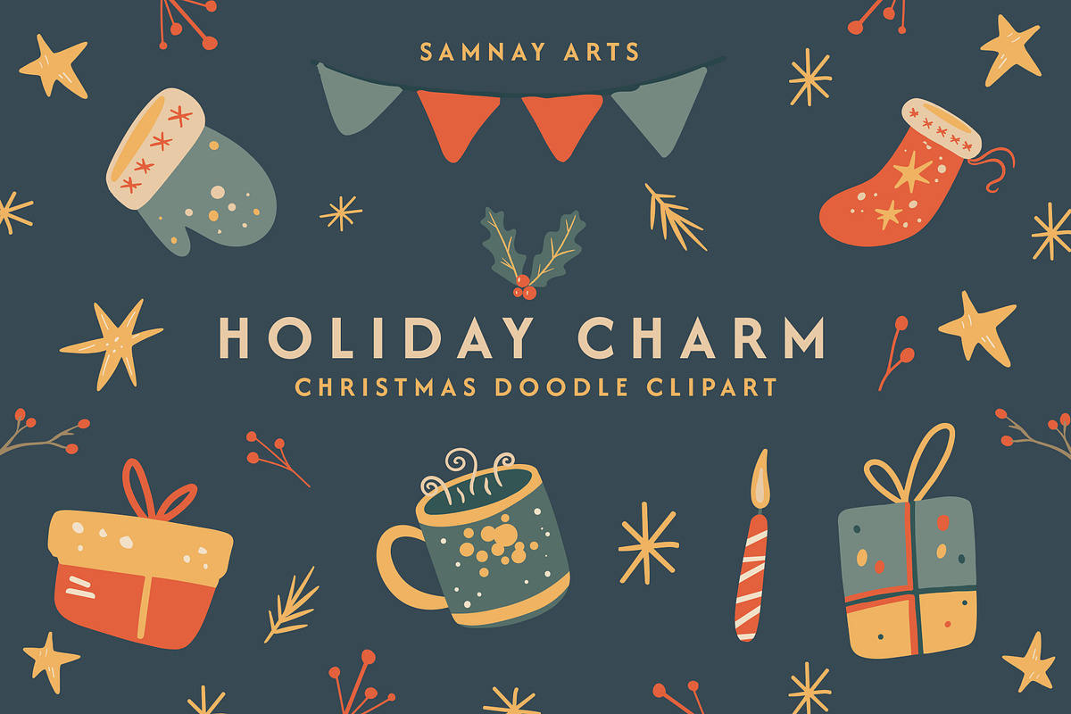 Holiday Charm Christmas Clipart, an Object Graphic by Samnay Arts (Photo 1 of 10)