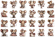 Christmas Mouse Clipart, an Illustration by Sublimation Artist (Thumbnail 3 of 6)