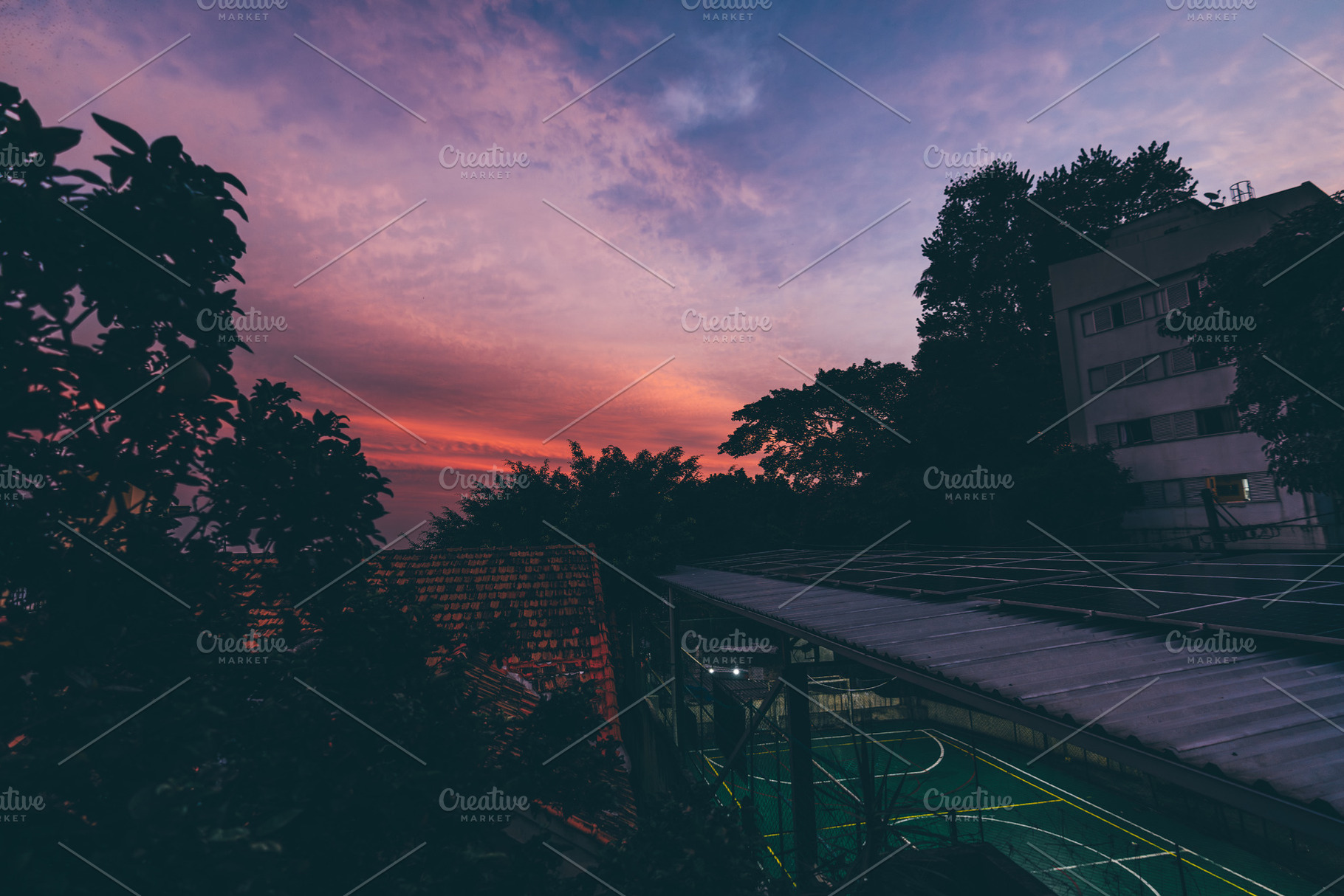 Urban sunset wide angle view, an Architecture Photo by SkyNext