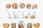 Chocolate chip, Milk And Cookies, a Food Illustration by Invite to Clipart (Thumbnail 3 of 5)