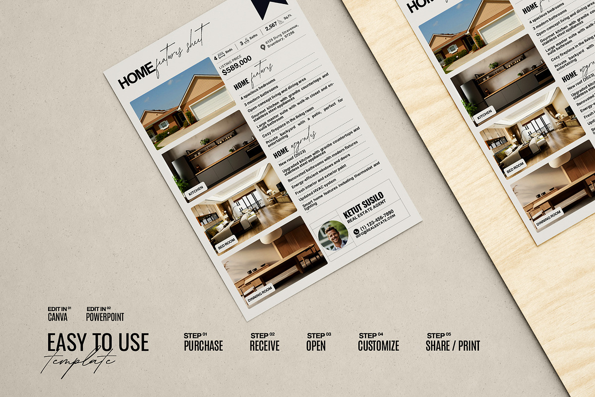Realtor Property Listing Sheet, a Flyer Template by Prapti Design (Photo 4 of 10)