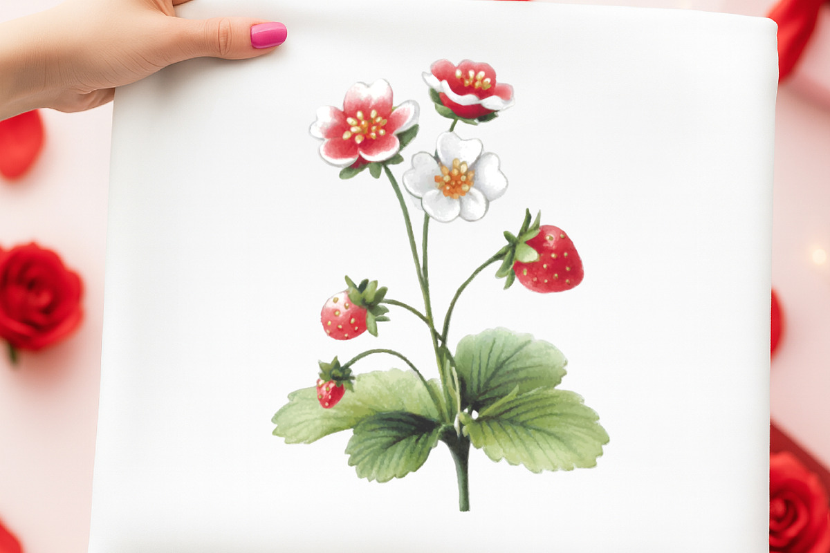 Strawberry Cottage Spring Watercolor, an Illustration by Digital Artistic99 (Photo 5 of 11)