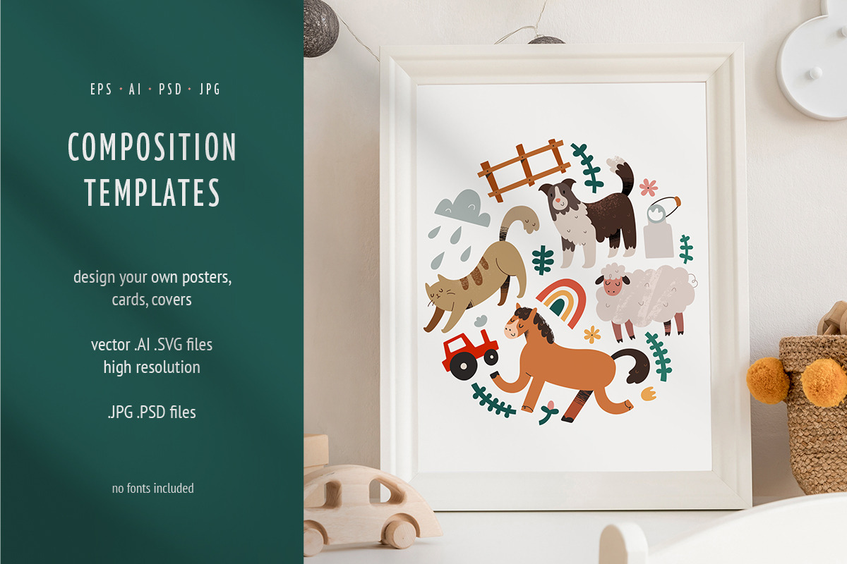 Farm animals cute illustrations, an Animal Illustration by Fave Brush (Photo 6 of 14)