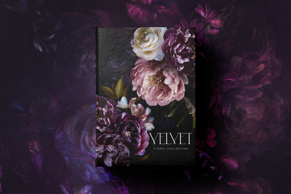 Velvet Peony Moody Floral Graphics, an Object Illustration by Eclectic Anthology (Photo 13 of 16)