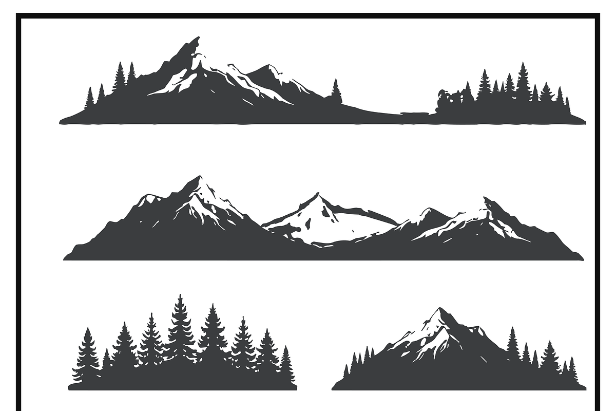 Mountain Landscape Vector Set, a Texture Illustration by CarWrap design (Photo 3 of 3)