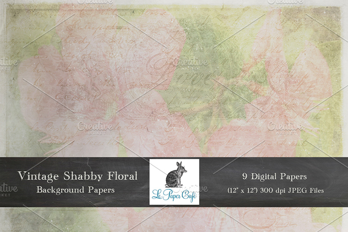 Vintage Shabby Floral Backgrounds preview 4
