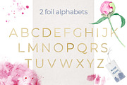 Watercolor Peonies and Foil Set, an Illustration by WBS Design (Thumbnail 7 of 9)