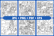Girl Moments Coloring Book, a Decorative Illustration by Coco Bloom (Thumbnail 2 of 4)