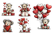 Whimsical Valentine Teddy Bear Clipa, an Illustration by Dream Creation (Thumbnail 7 of 7)