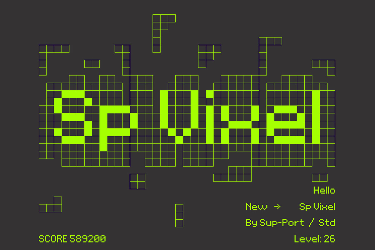 Sp Vixel, a Sans Serif Font by Sup.Port Studio (Photo 1 of 11)