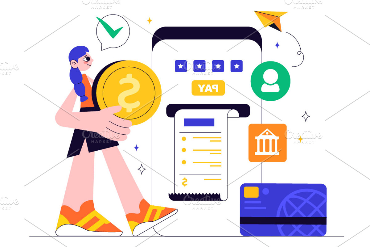 10 Online Banking Illustration, a Finance Illustration by denayunebgt (Photo 4 of 4)