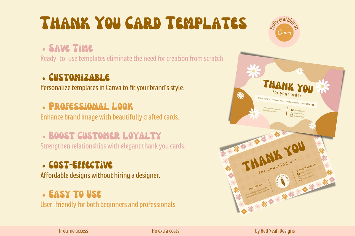 Retro Thank You Cards Templates, a Card Template by Hell Yeah Designs (Photo 3 of 7)
