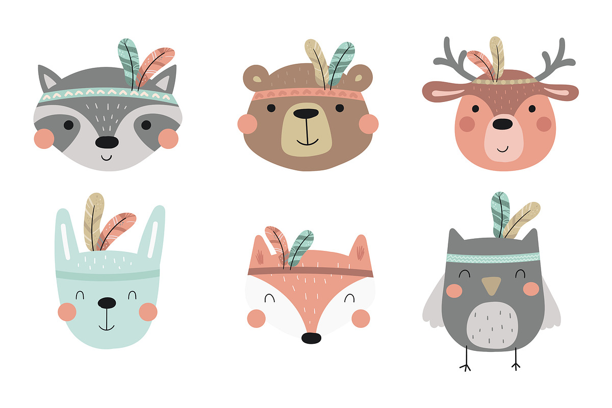 Baby Patterns! Cute Indians!, a Pattern Graphic by Irene_Boiko_ART (Photo 8 of 11)