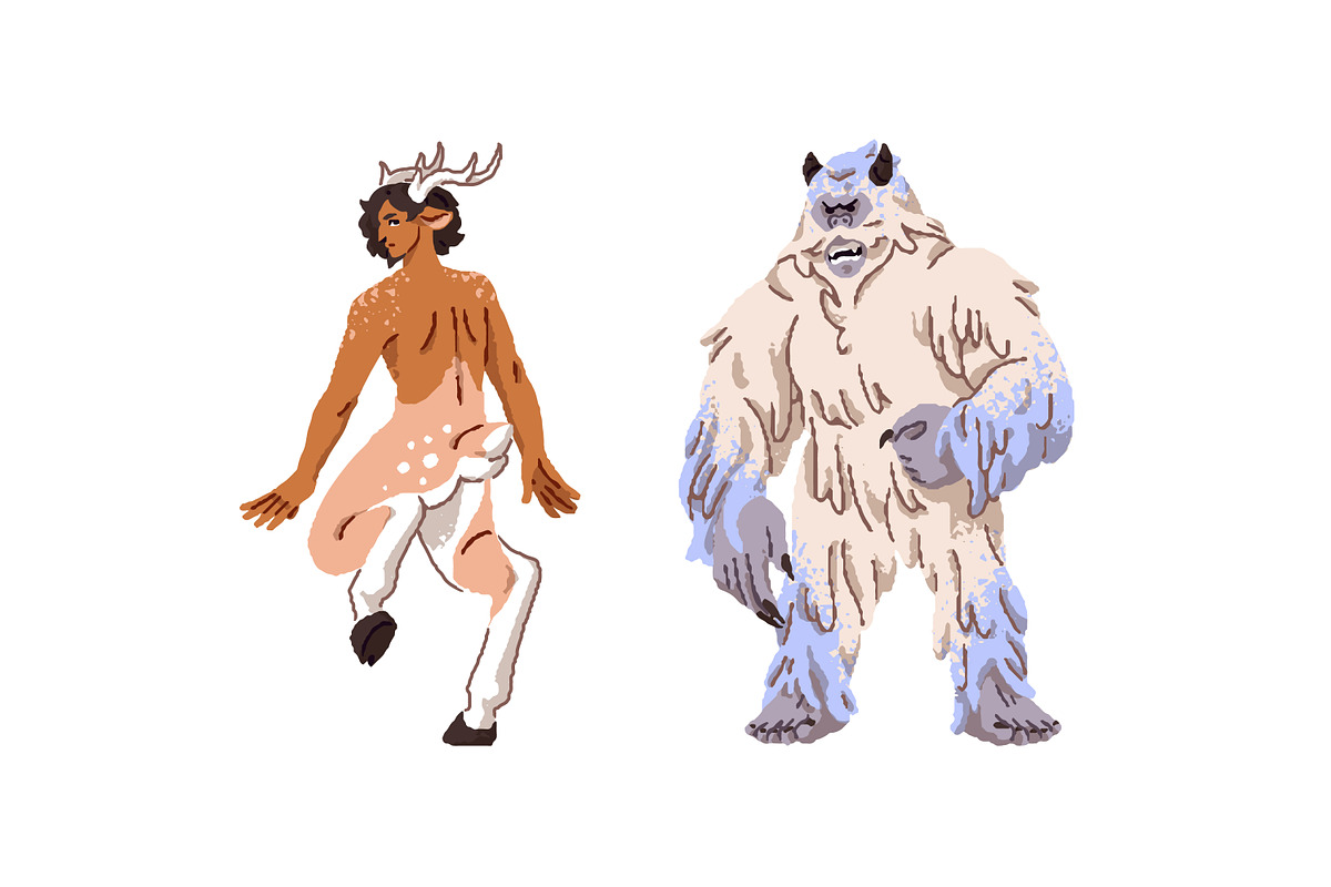Mythical, fantastic creatures set, an Animal Illustration by PaperTrident (Photo 5 of 7)