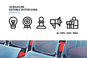 50 Marketing Icons, an Outline Icon by Side Project (Thumbnail 1 of 7)