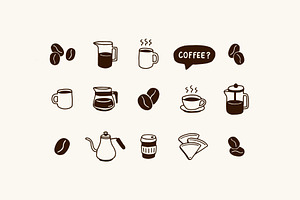 Coffee Hand-Drawn Icon Set