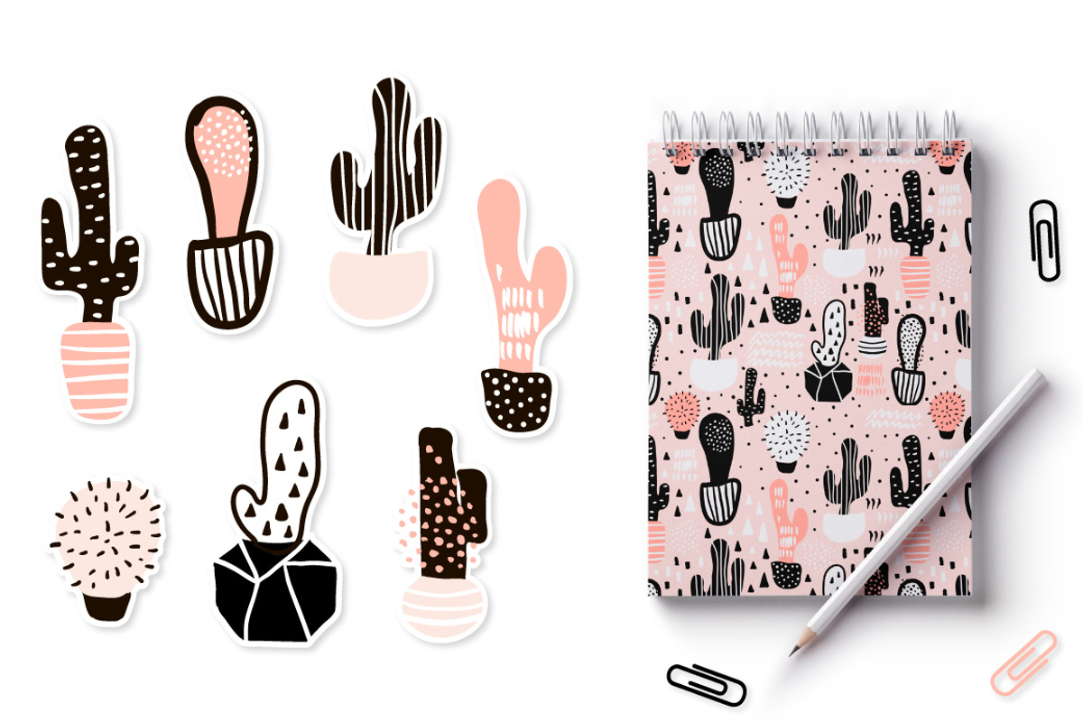 CREATIVE CACTUS BACKGROUNDS, a Pattern Graphic by solmariart (Photo 4 of 4)