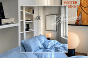 A2 Frame Bedroom Scene Mockup, a Mockup by WasMockups (Thumbnail 5 of 5)