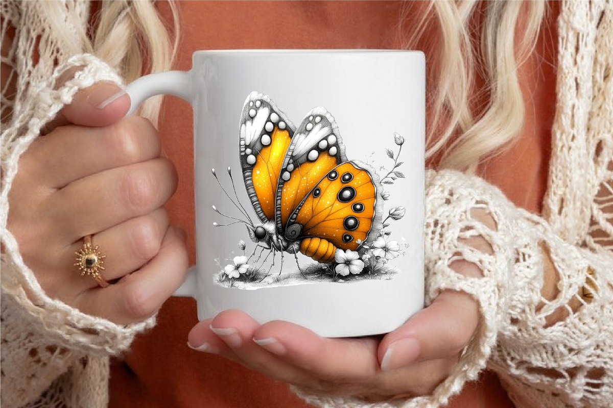 Whimsical Spring Butterfly Clipart, an Illustration by designcity5 (Photo 5 of 5)