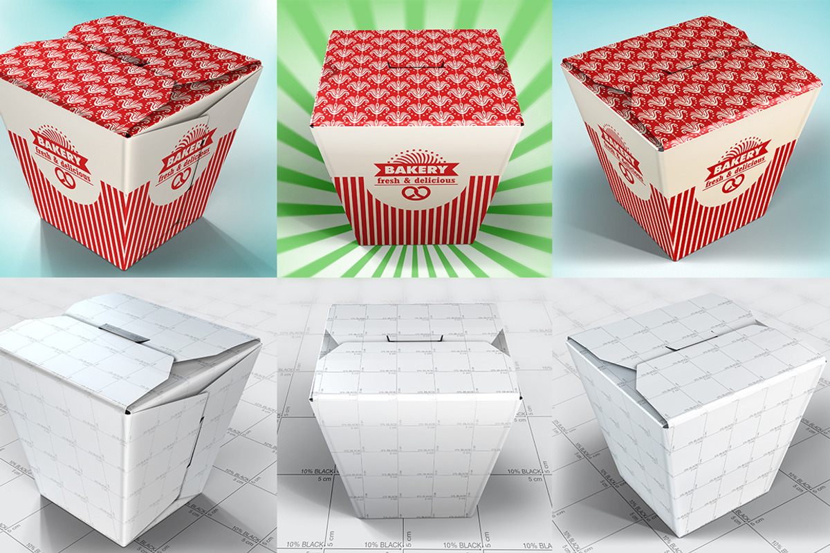 Food Box Vol.2 Mock-up Template, a Packaging Mockup by ItemBridge (Photo 5 of 5)