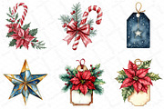 Watercolor Christmas Gift Labels Cli, an Illustration by DreamPrint404 (Thumbnail 2 of 6)