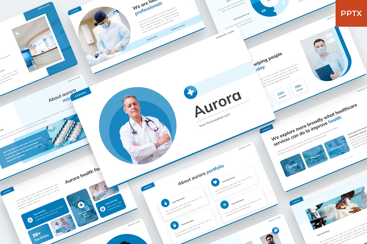 Aurora - Medical PowerPoint template, a Presentation Template by BeadyLab (Photo 1 of 6)