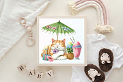 Cute Summer Animals Clipart, an Illustration by CraftArtStudio (Thumbnail 6 of 6)