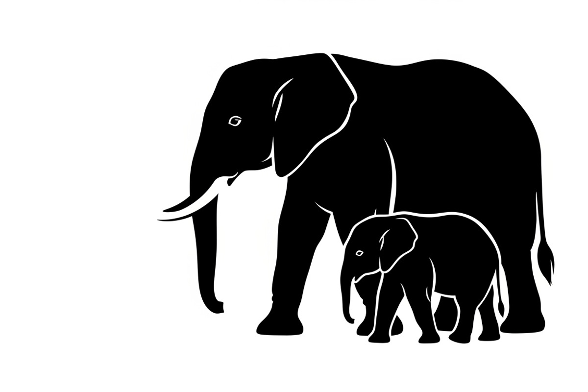 elephant family silhouette design, an Illustration by Amazin_art (Photo 24 of 51)