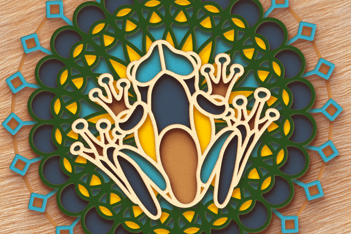 Frog 3D Mandala - SVG laser cut file, an Object Graphic by Arshad Ali (Photo 5 of 8)