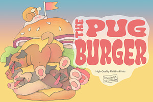 The Pug Burger, an Animal Illustration by Anastasiya Klempach