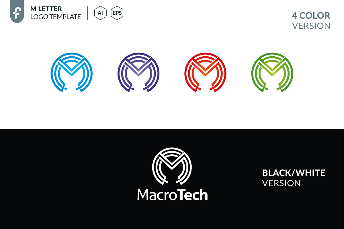 Macro Tech Logo, a Branding & Logo Template by ft.studio