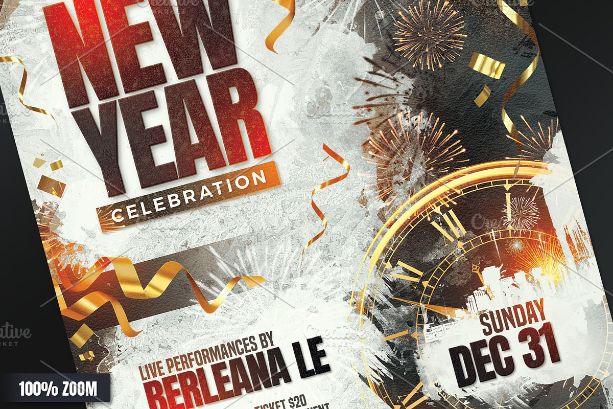 2 New Year Flyer Bundle, a Flyer Template by Tarommir (Photo 5 of 5)