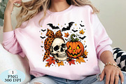 Retro Skull & Pumpkin Halloween PNG, a Seasonal Illustration by Daily.Designs (Thumbnail 3 of 5)
