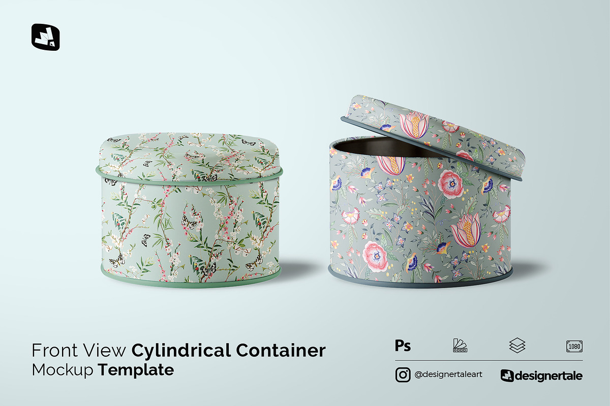 Cylindrical Container Mockup, a Cups & Container Mockup by Designertale (Photo 1 of 10)