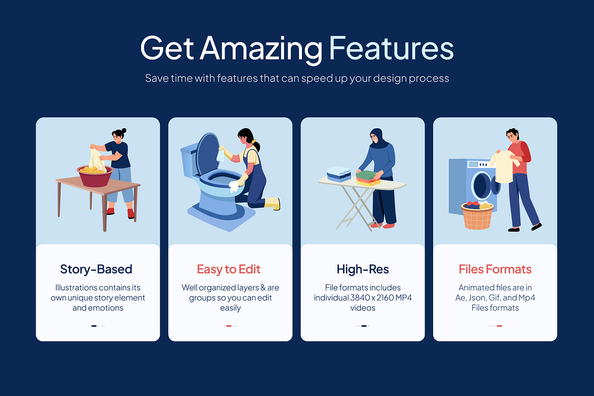 Animated Cleaning Illustration Art Set