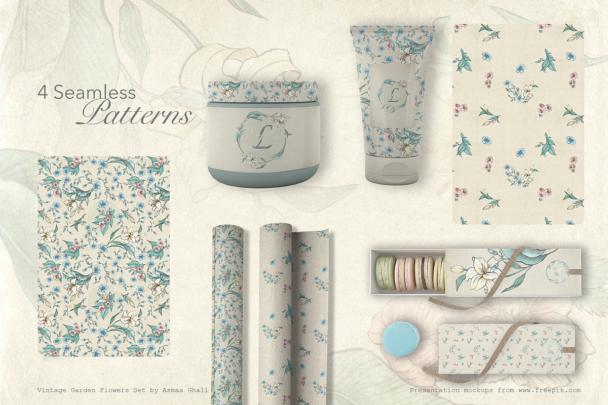 Vintage Garden Flowers, a Decorative Illustration by Evenif (Photo 17 of 22)