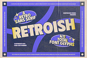 Retroish Display Typeface, a Sans Serif Font by graphicook (Thumbnail 1 of 10)
