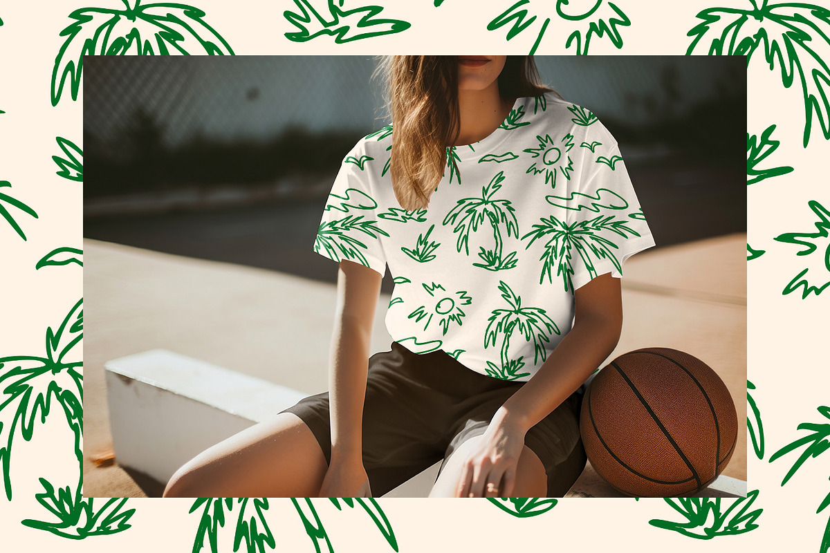 Hand Drawn Tropical Palms, a Pattern Graphic by MalyskaStudio (Photo 3 of 14)