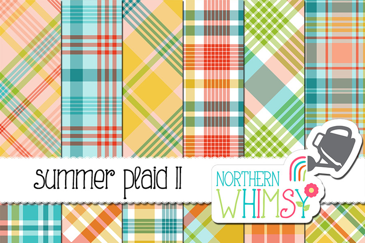 Summer Plaid Patterns, a Pattern Graphic by Northern Whimsy Design